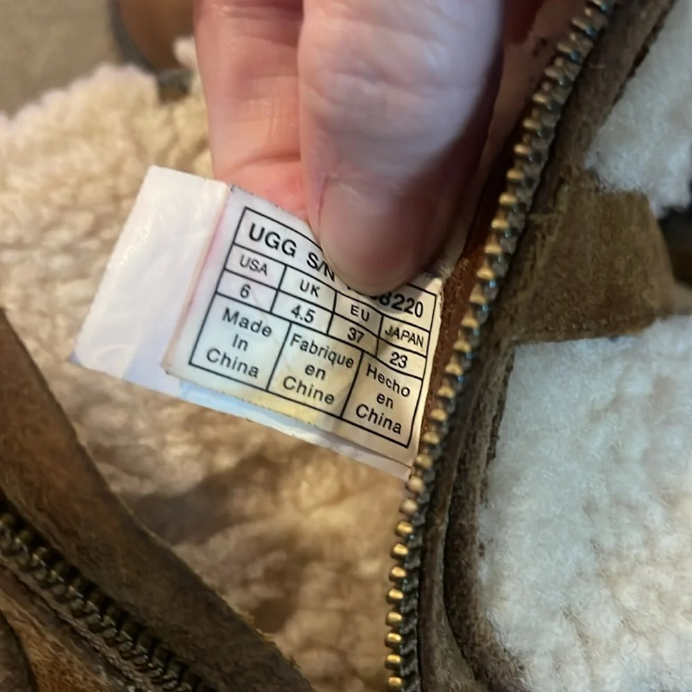 Ugg Blayre II Womens Leather Sherpa Boots Size 6 Winter Brown Zip 1008220 (TD) - Picture 10 of 12